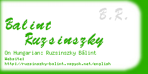 balint ruzsinszky business card