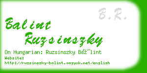 balint ruzsinszky business card